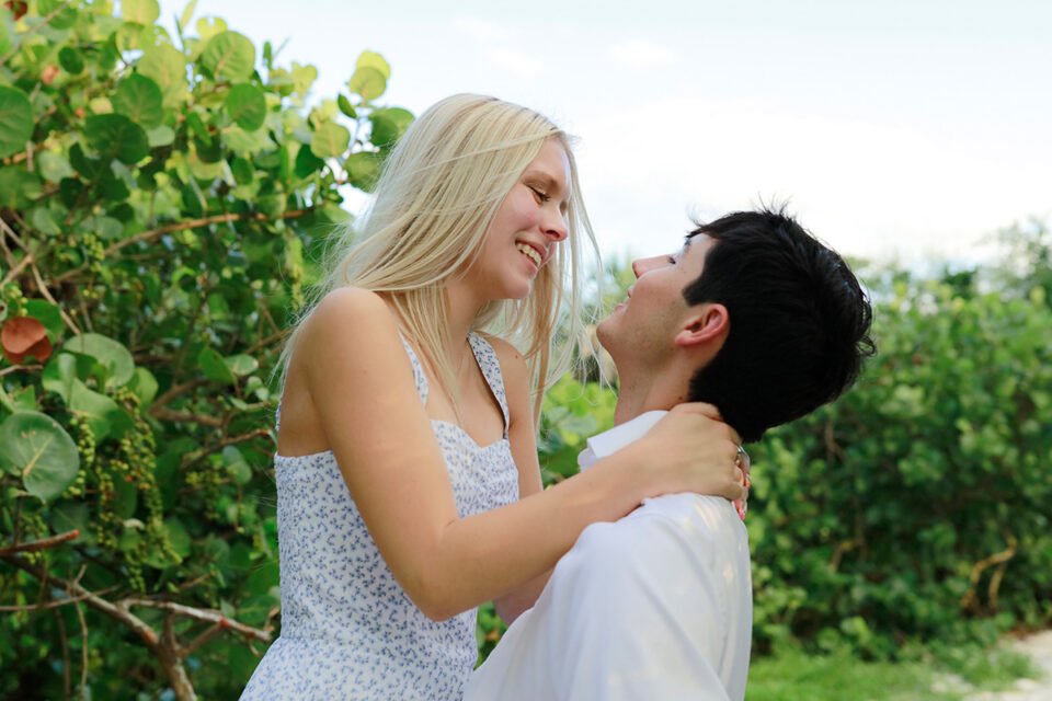 Photo of the romantic couple on the Marco Island beach by Katrina Photography